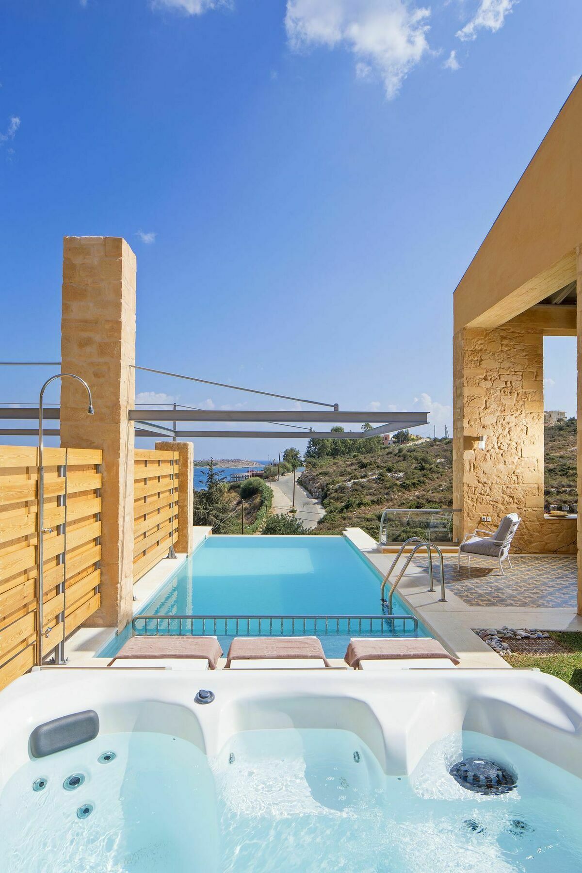 Olea Villas - Infinity Pool, Hot Tub, Sea Views Marathi  Buitenkant foto