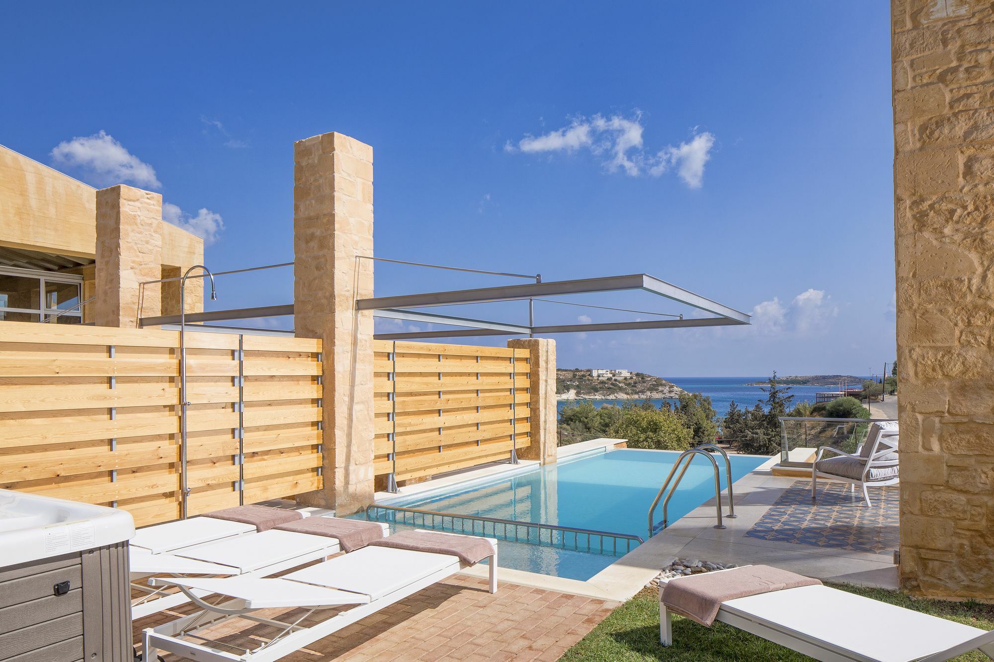 Olea Villas - Infinity Pool, Hot Tub, Sea Views Marathi  Buitenkant foto